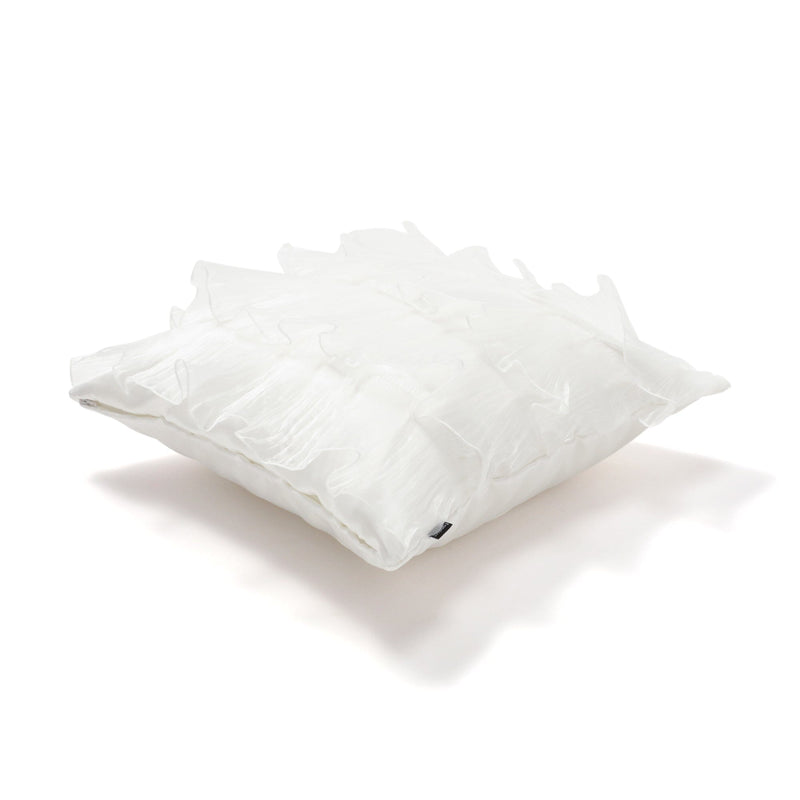 Organdy Frill Cushion Cover 450 x 450  White