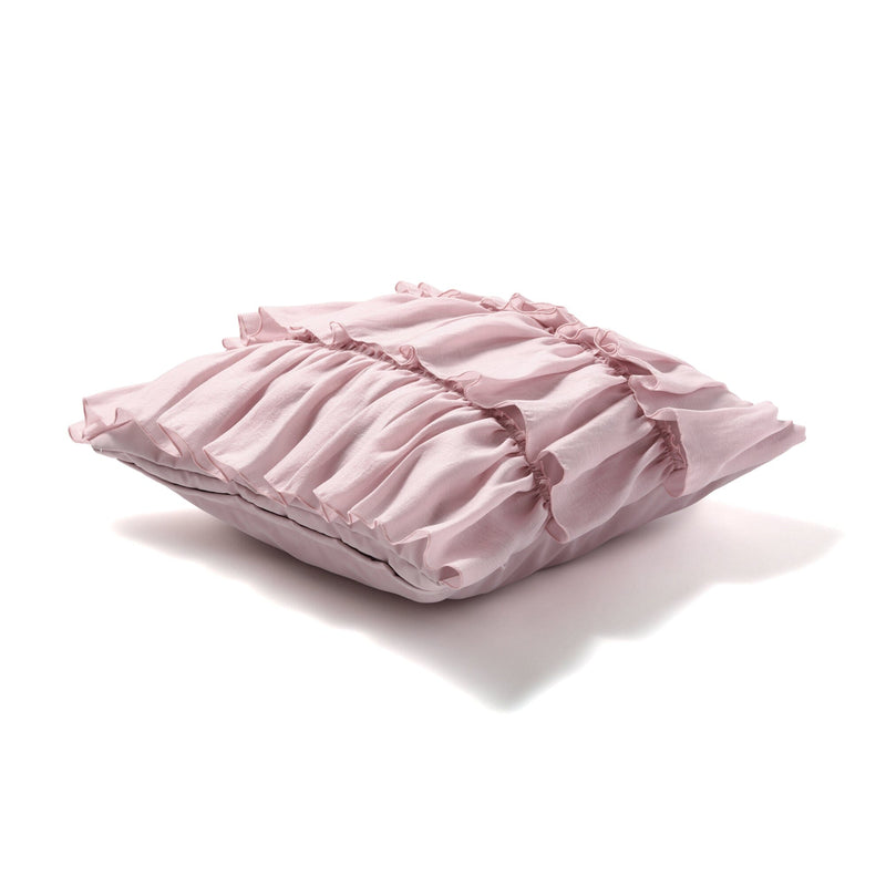 Chiffon Frill Cushion Cover 450 x 450  Pink