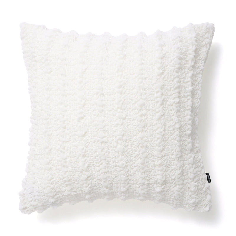 Chiffon Gather Cushion Cover 450 x 450  White