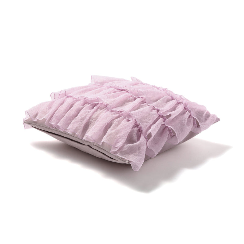 Chiffon Frill Cushion Cover 450 x 450  Purple