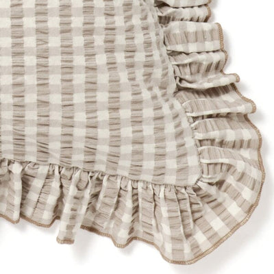 Frill Check Cushion Cover 450 x 450  Beige