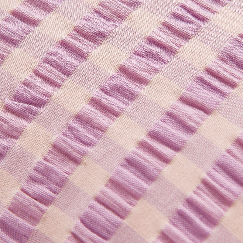 Frill Check Cushion Cover 450 x 450  Purple x Pink