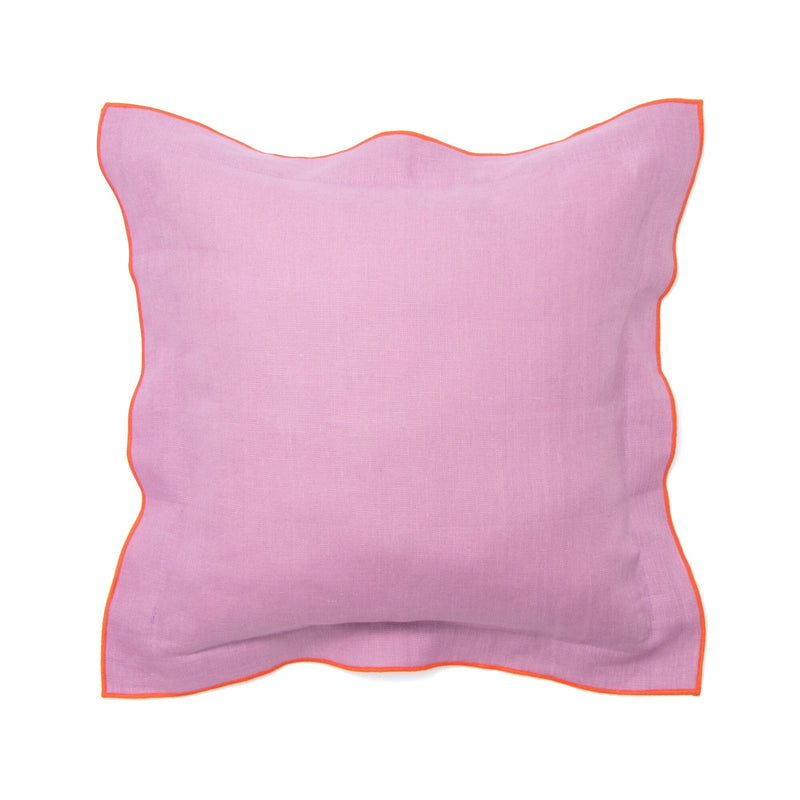 Linen Flange Cushion Cover 450 x 450  Purple