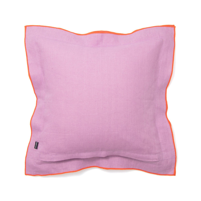 Linen Flange Cushion Cover 450 x 450  Purple