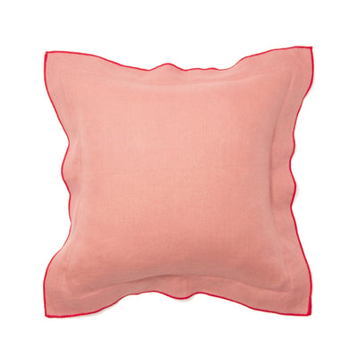 Linen Flange Cushion Cover 450 x 450  Orange