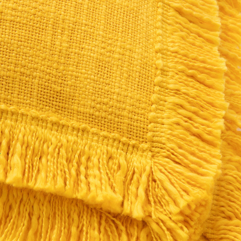 Fringe Tassel Cushion Cover 450 x 450  Yellow