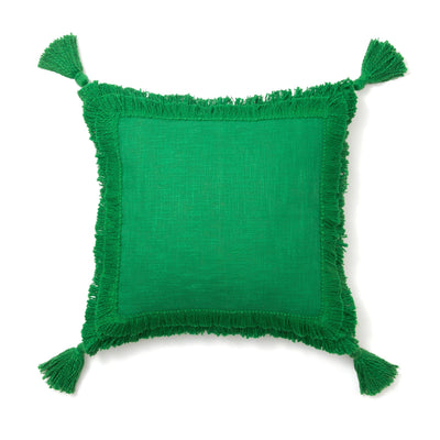 Fringe Tassel Cushion Cover 450 x 450  Green