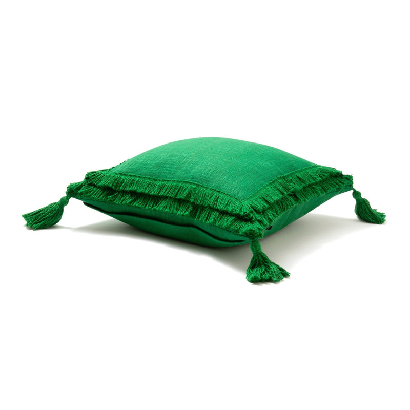Fringe Tassel Cushion Cover 450 x 450  Green