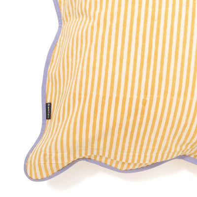 Block Print Cushion Cover 450×450 Yellow