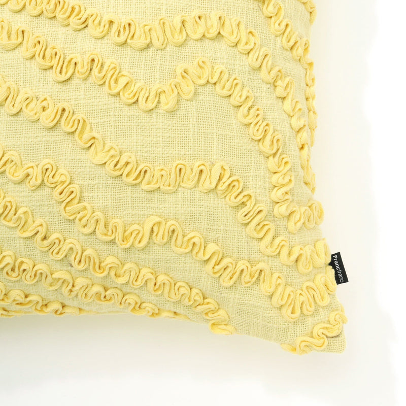 Wave Code Cushion Cover 450 x 450 Yellow