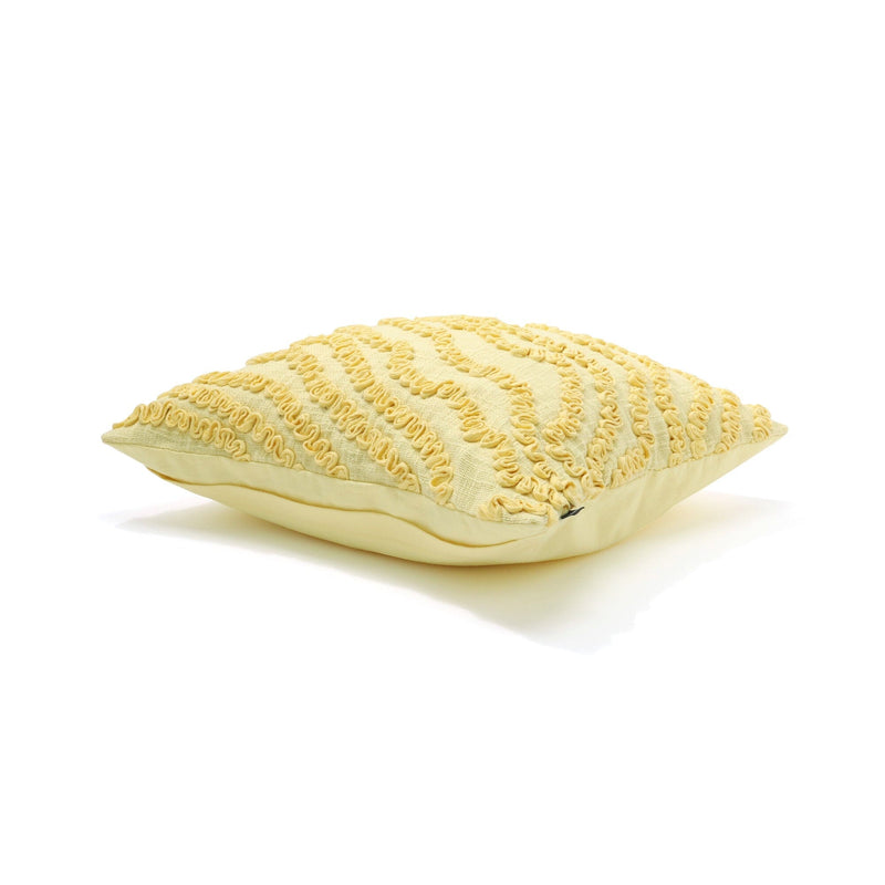 Wave Code Cushion Cover 450 x 450 Yellow