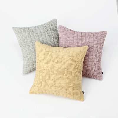 Solid Gather Cushion Cover 450 X 450 Pink