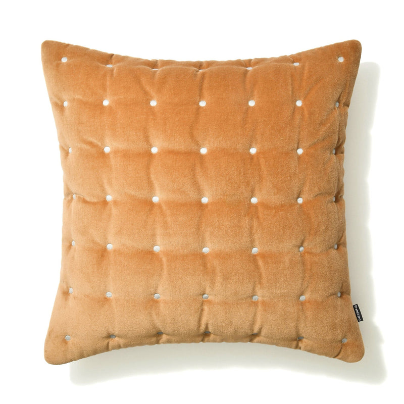 Velvet dot cushion cover 450 x 450 brown