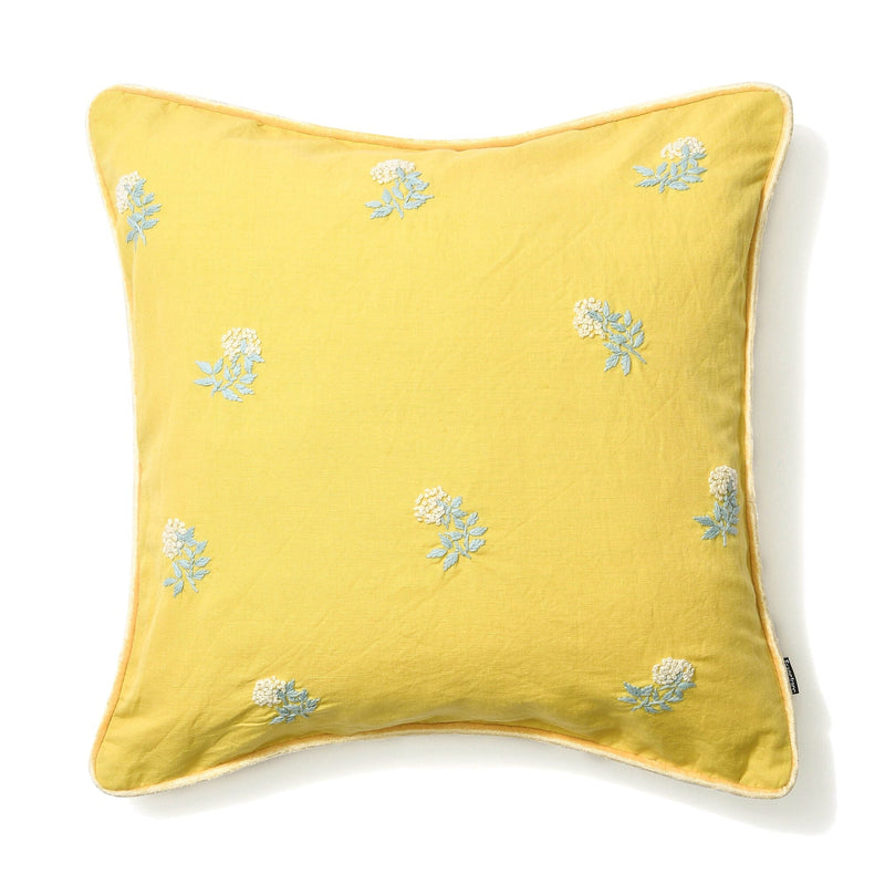 EMB Flower Cushion Cover 450 x 450 Yellow