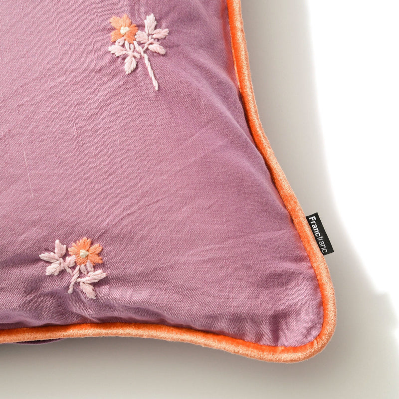 EMB Flower Cushion Cover 450 x 450 Purple