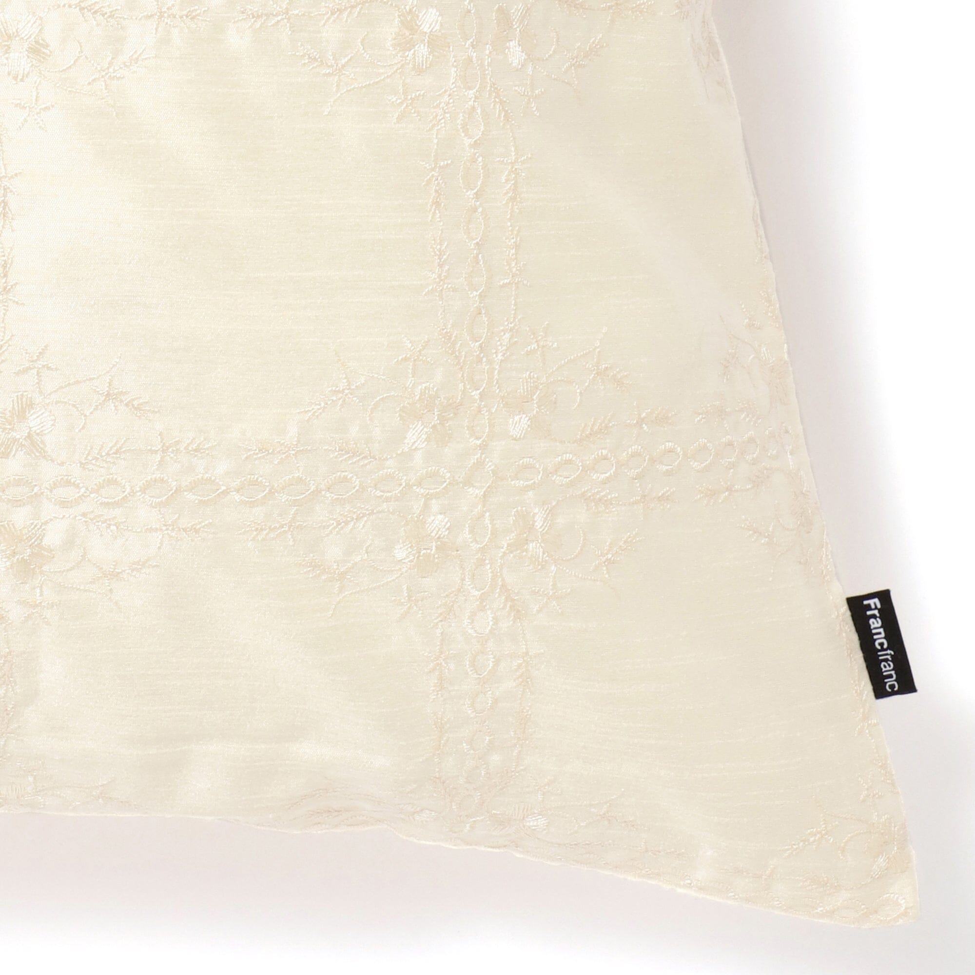 EMB Ornament Cushion Cover 450 x 450 White