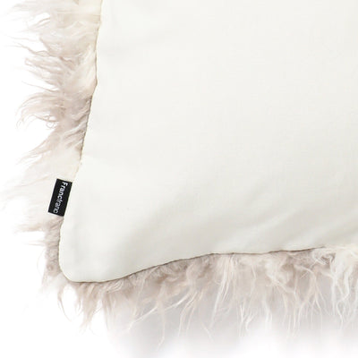 Fur cushion cover 450 x 450 White x Beige