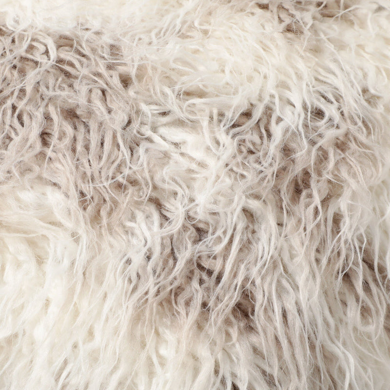 Fur cushion cover 450 x 450 White x Beige