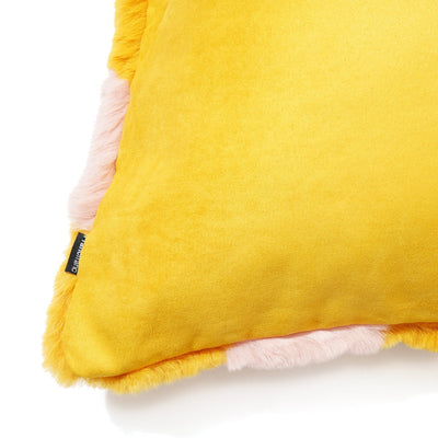 Fur C Cushion Cover 450 X 450 Yellow X Pink