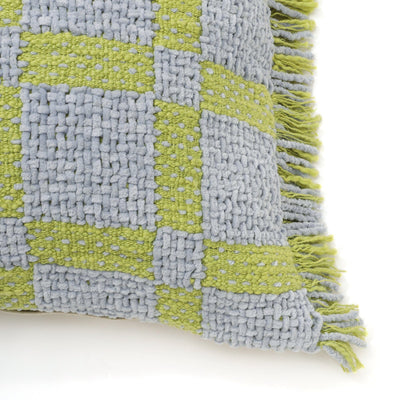 Woven Check Cushion Cover 450 X 450 Green X Blue