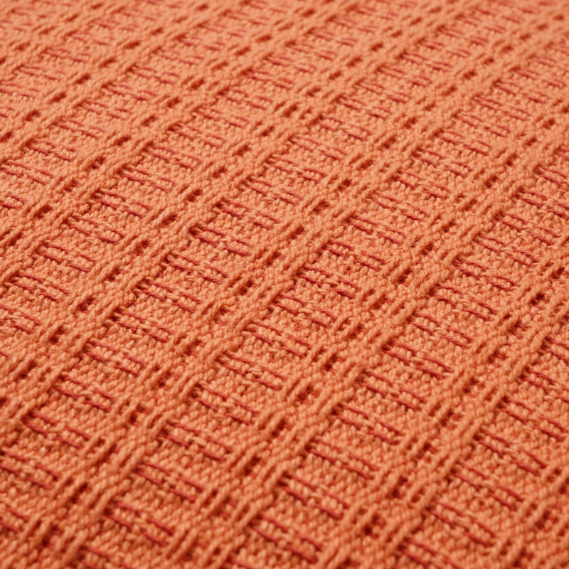 Woven Check Cushion Cover 450 X 450 Orange