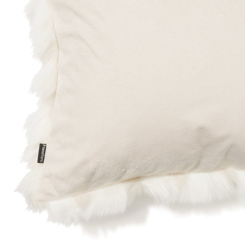 Fur Q Cushion Cover 450 X 450 White X Ivory