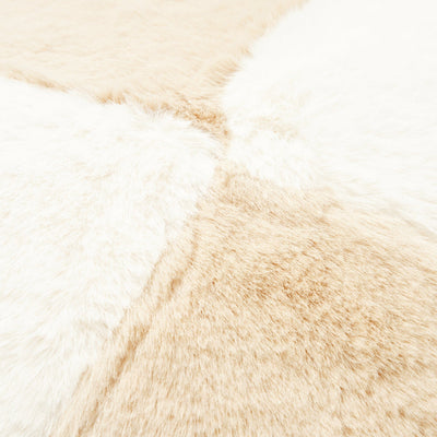 Fur AC Cushion Cover 450 X 450 White X Beige