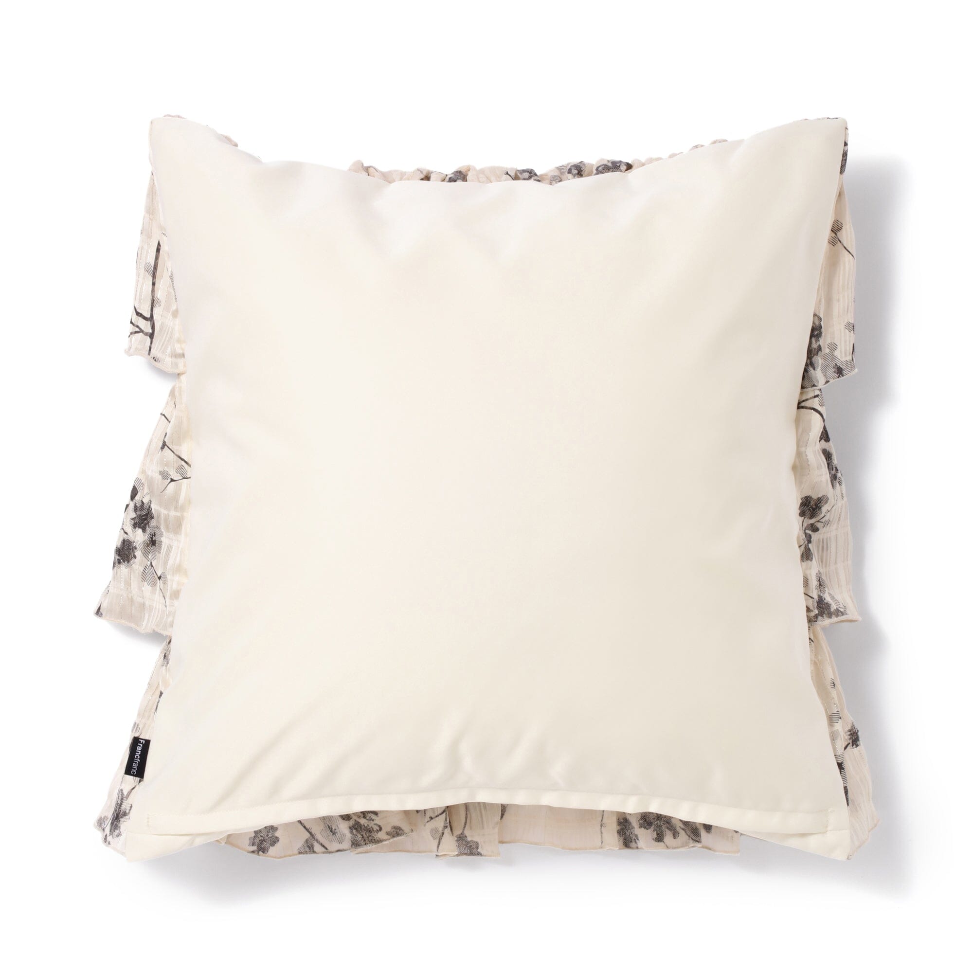 Flower Frill Cushion Cover 450 X 450 Ivory X Black