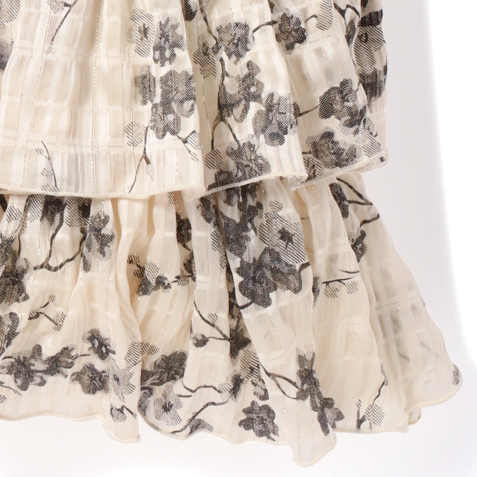 Flower Frill Cushion Cover 450 X 450 Ivory X Black