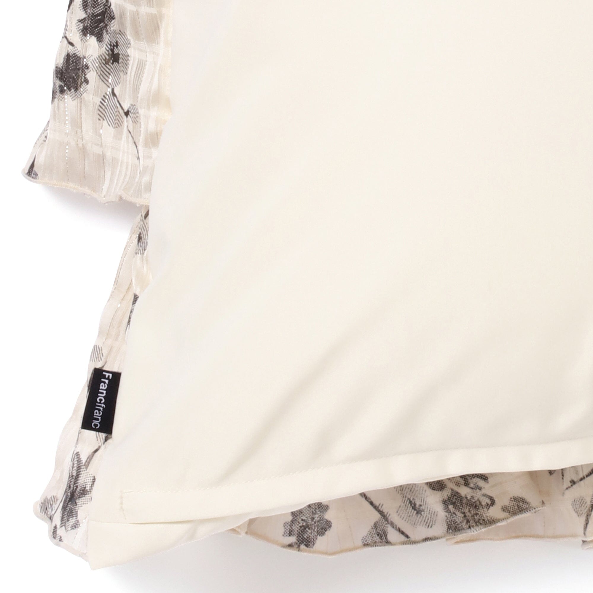 Flower Frill Cushion Cover 450 X 450 Ivory X Black