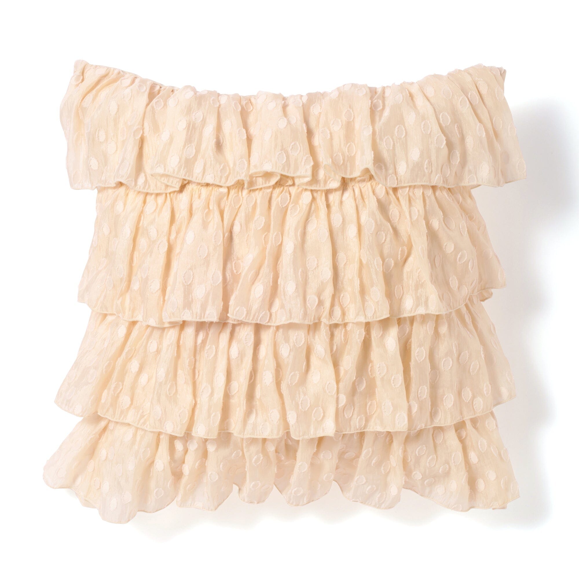 Jq Frill Cushion Cover 450 X 450 Ivory