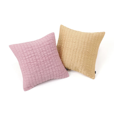 Solid Gather Cushion Cover 450 x 450 Pink