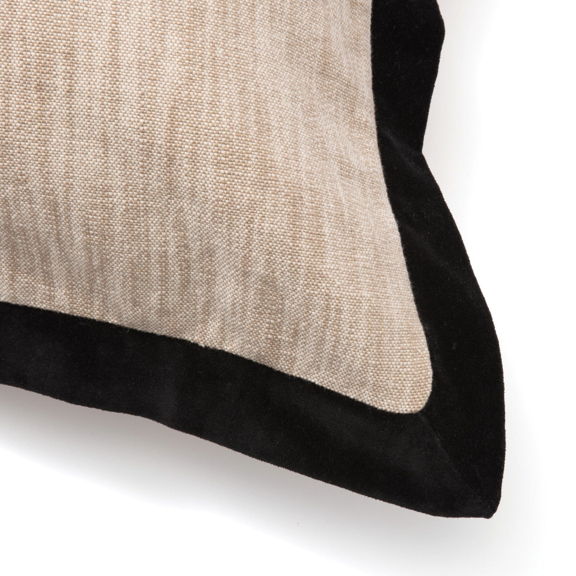 Velvet Flange Cushion Cover 600 X 600 Natural