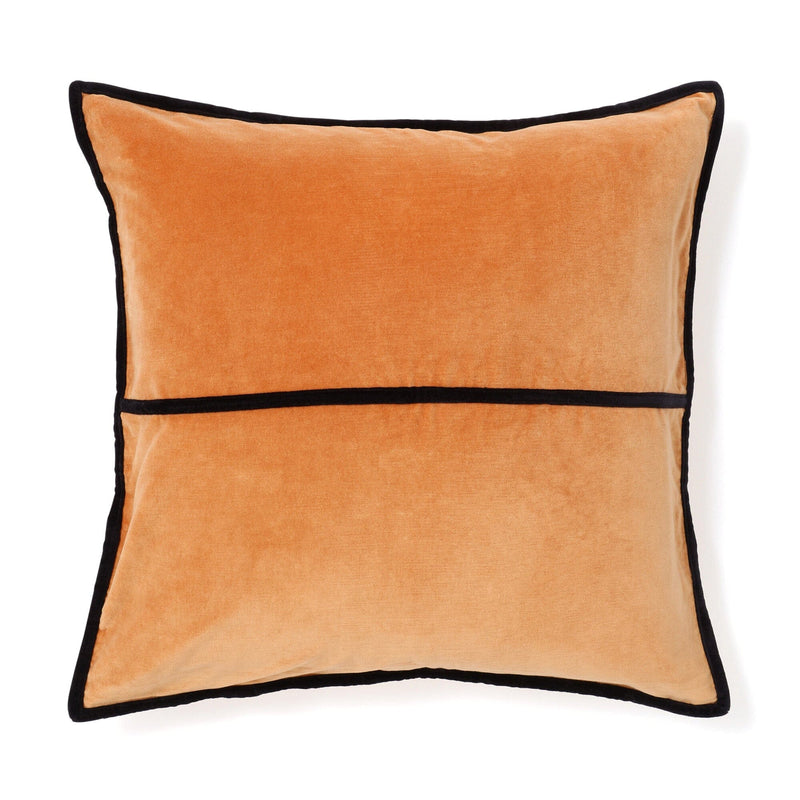 Velvet Line Cushion Cover 600 X 600 Orange