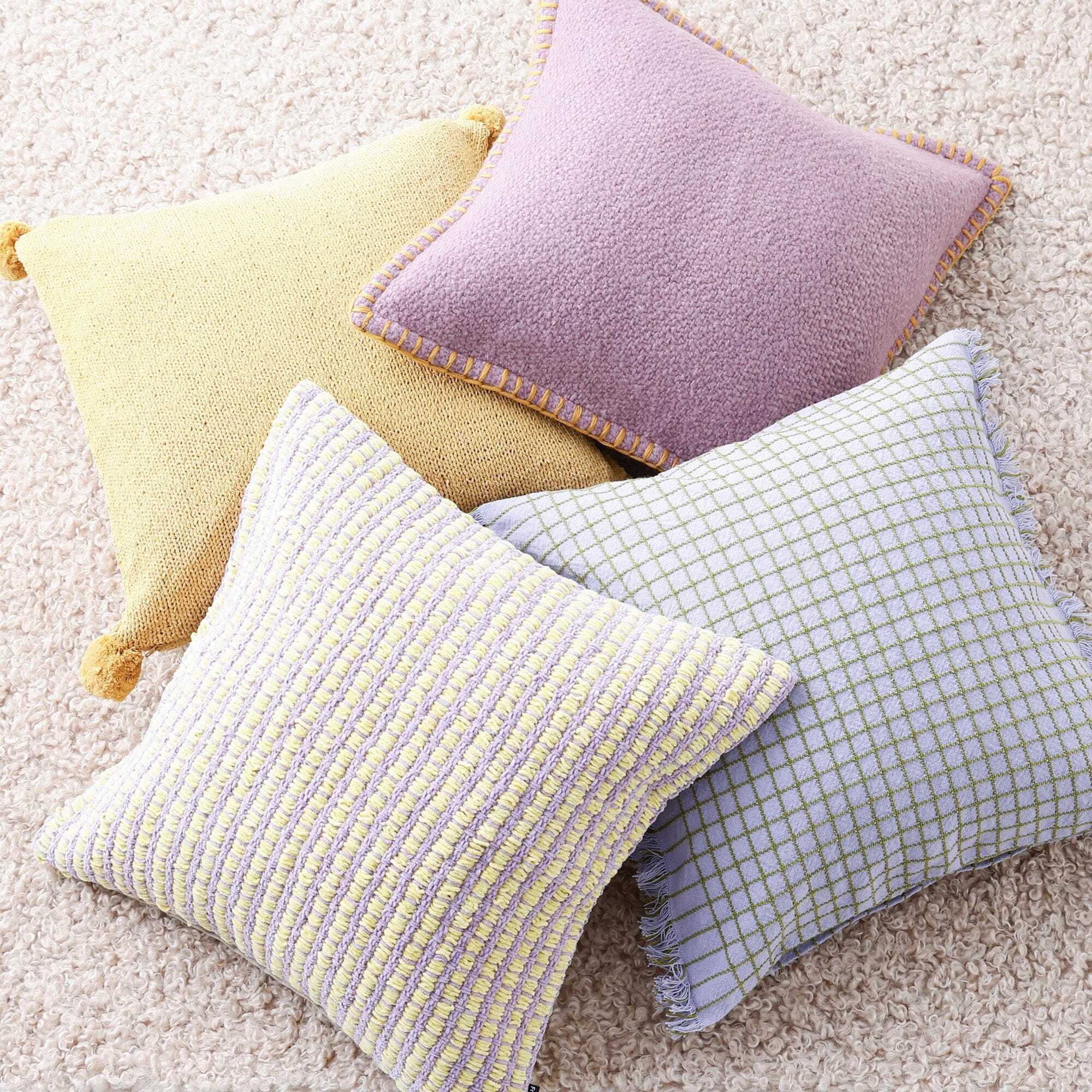 Solid Stitch Cushion Cover 450 x 450 Purple