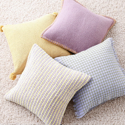 Solid Stitch Cushion Cover 450 x 450 Purple