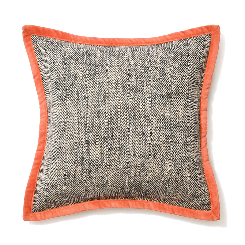 Herringbone Flange cushion cover 450 x 450 Black