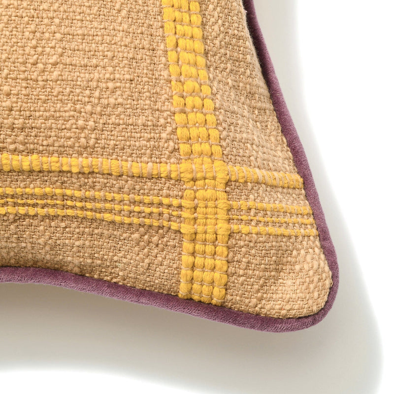 Weave Check Cushion Cover 450 x 450 Beige