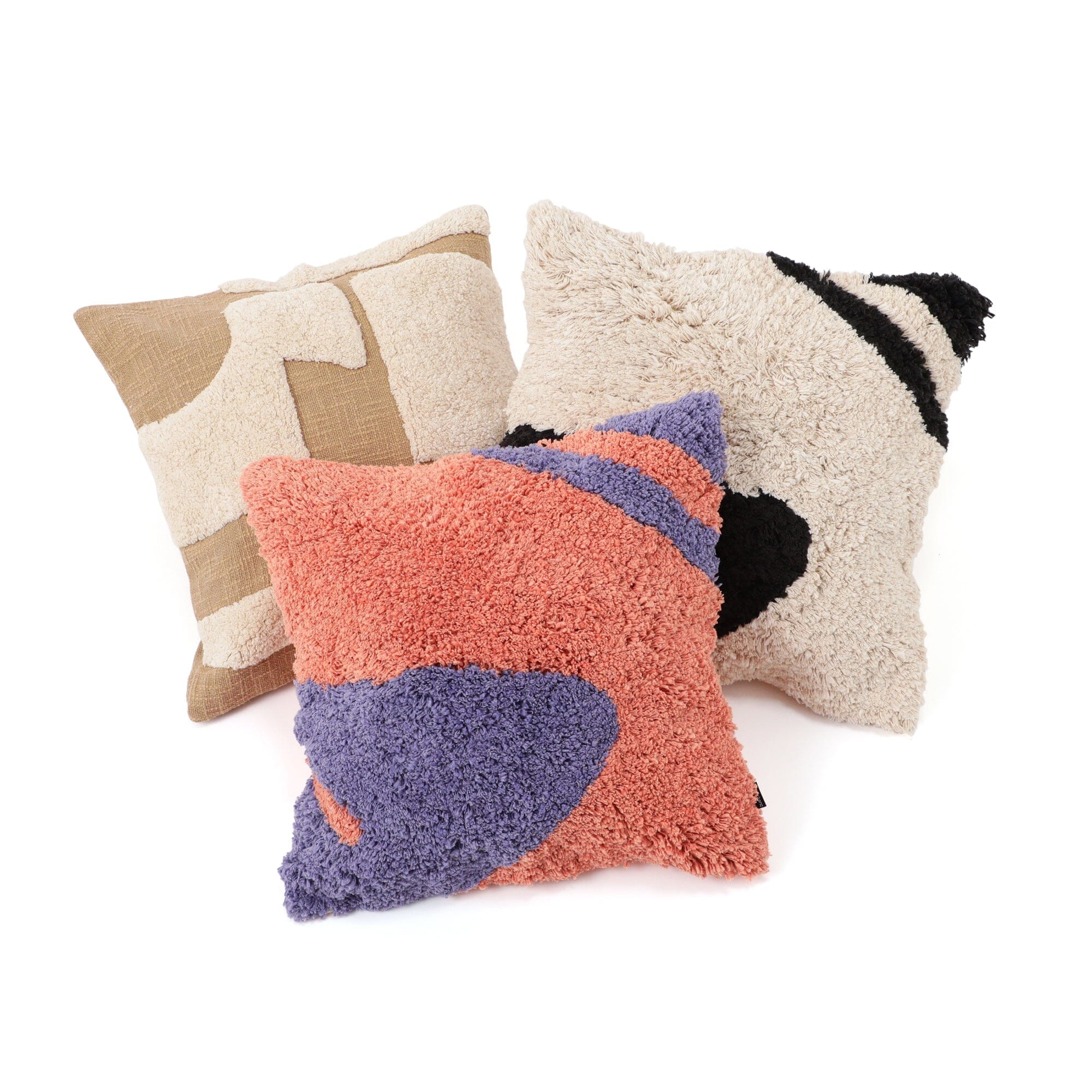 Tuft Geometric Cushion Cover 450 x 450 Beige