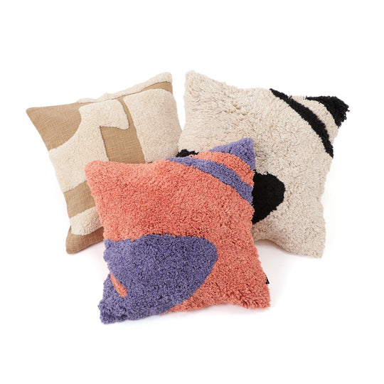 Tuft Drawing Cushion Cover 450 X 450 Orange