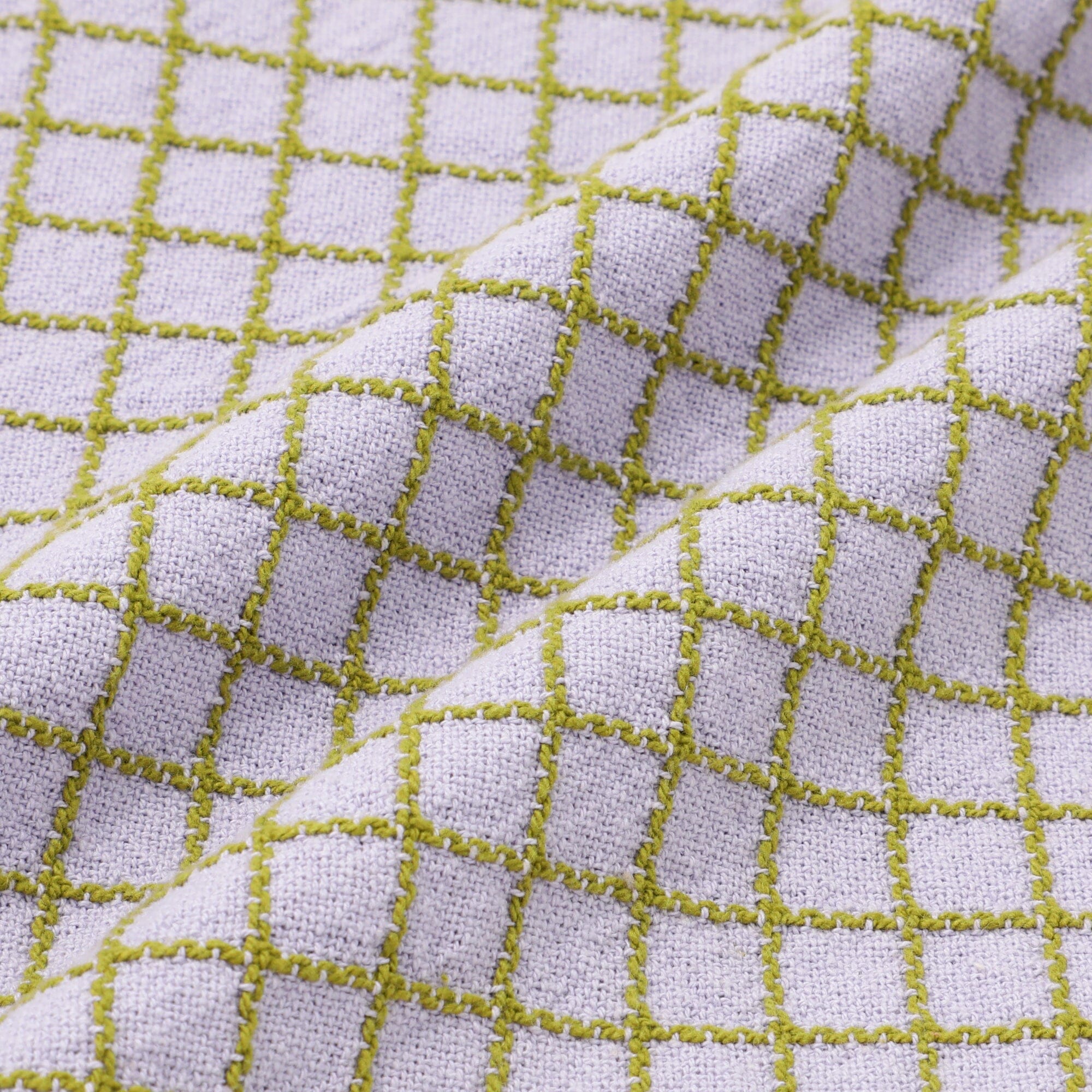 Windowpane Fringe Cushion Cover 450 x 450 Light Purple