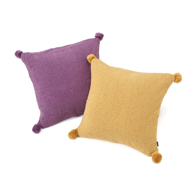Pompon Knit Cushion Cover 450 X 450 Yellow