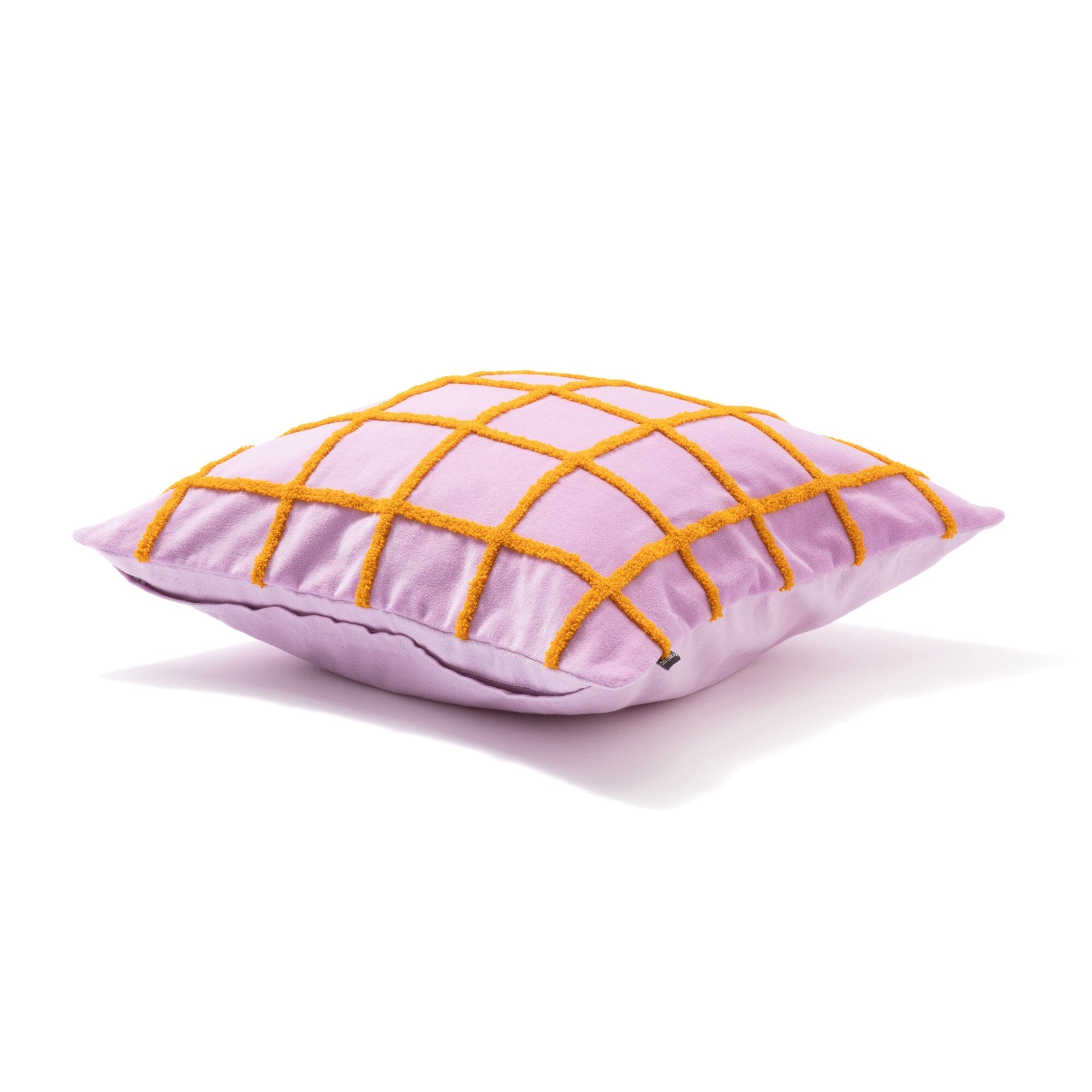 Velvet Windowpane Cushion Cover 450 x 450 Pink