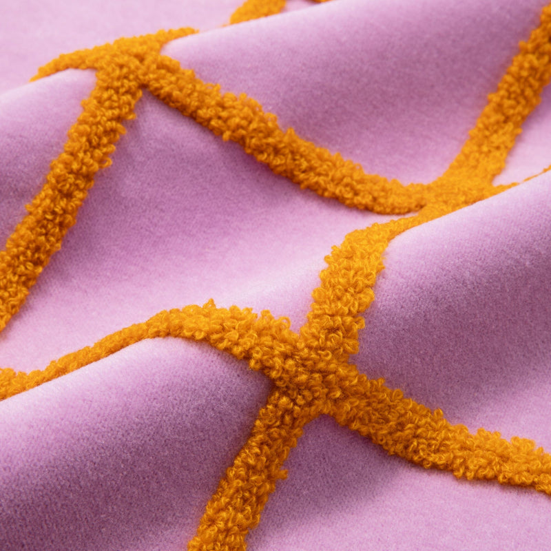 Velvet Windowpane Cushion Cover 450 x 450 Pink