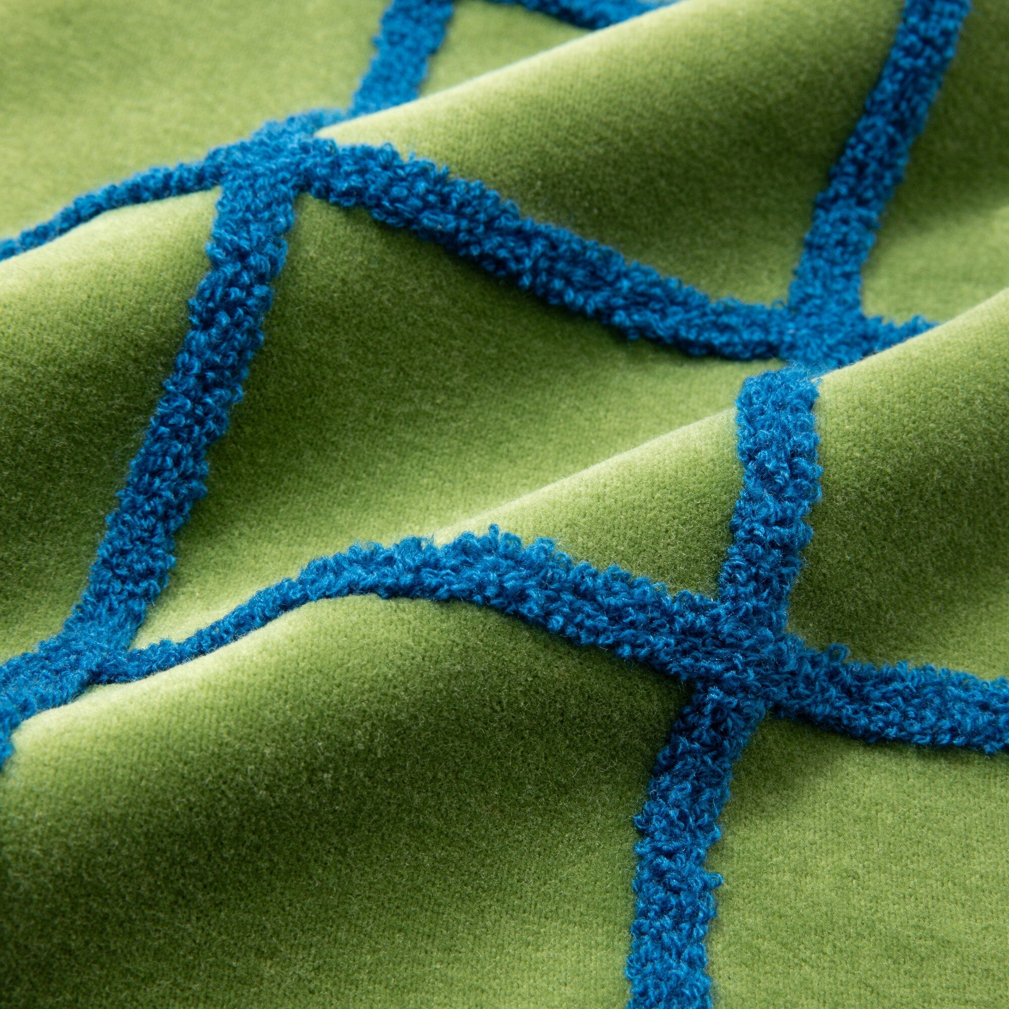 Velvet Windowpane Cushion Cover 450 x 450 Green