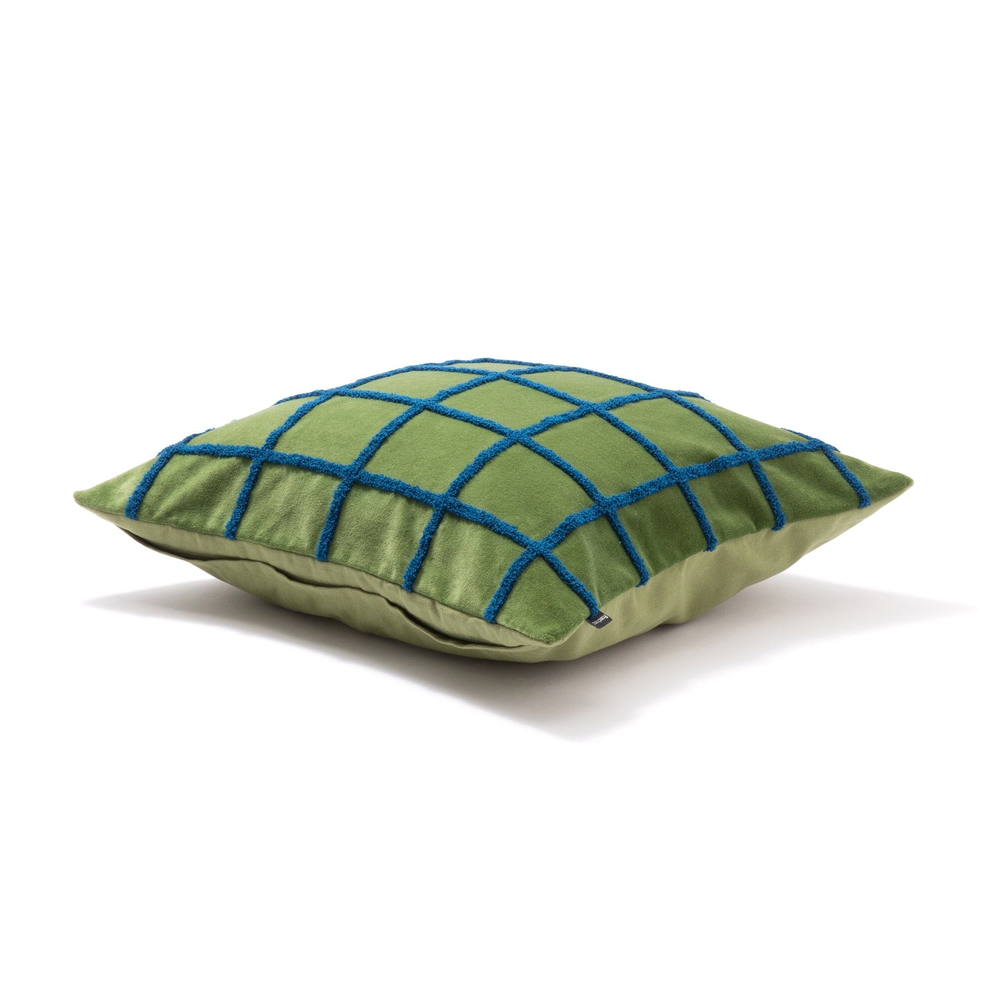 Velvet Windowpane Cushion Cover 450 x 450 Green