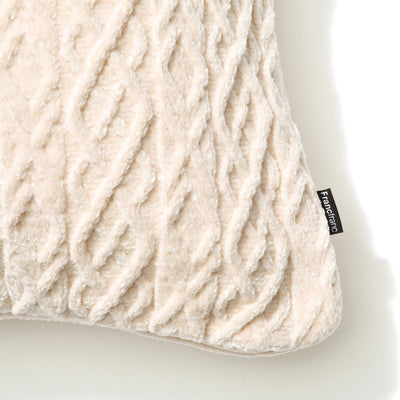 Knit Chenille Cushion Cover 450X450 Ivory