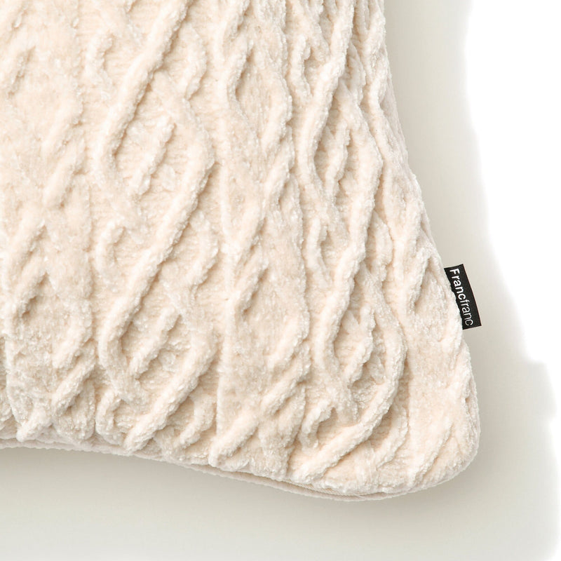 Knit Chenille Cushion Cover 450X450 Ivory