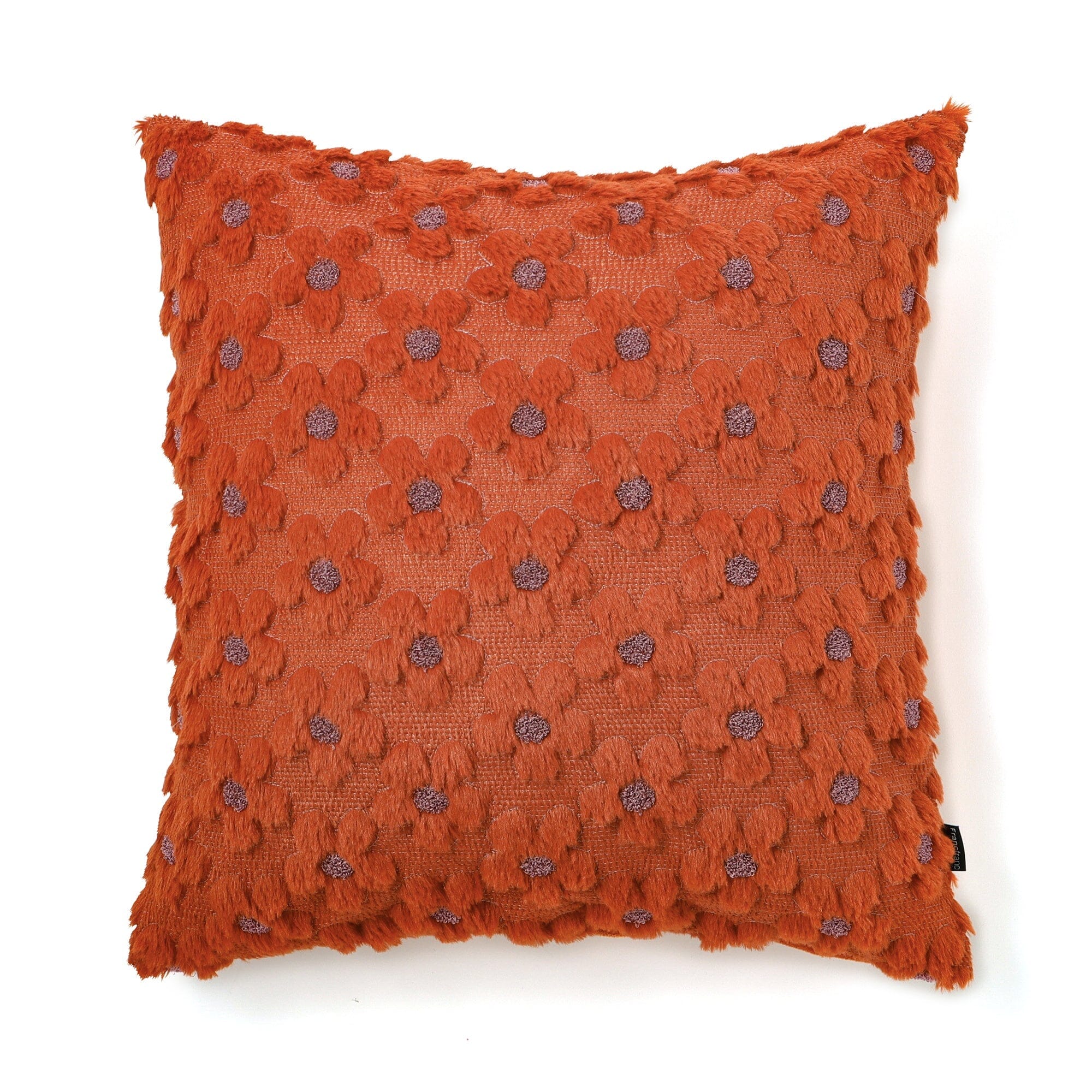 Fur cushion cover 450 x 450 Orange
