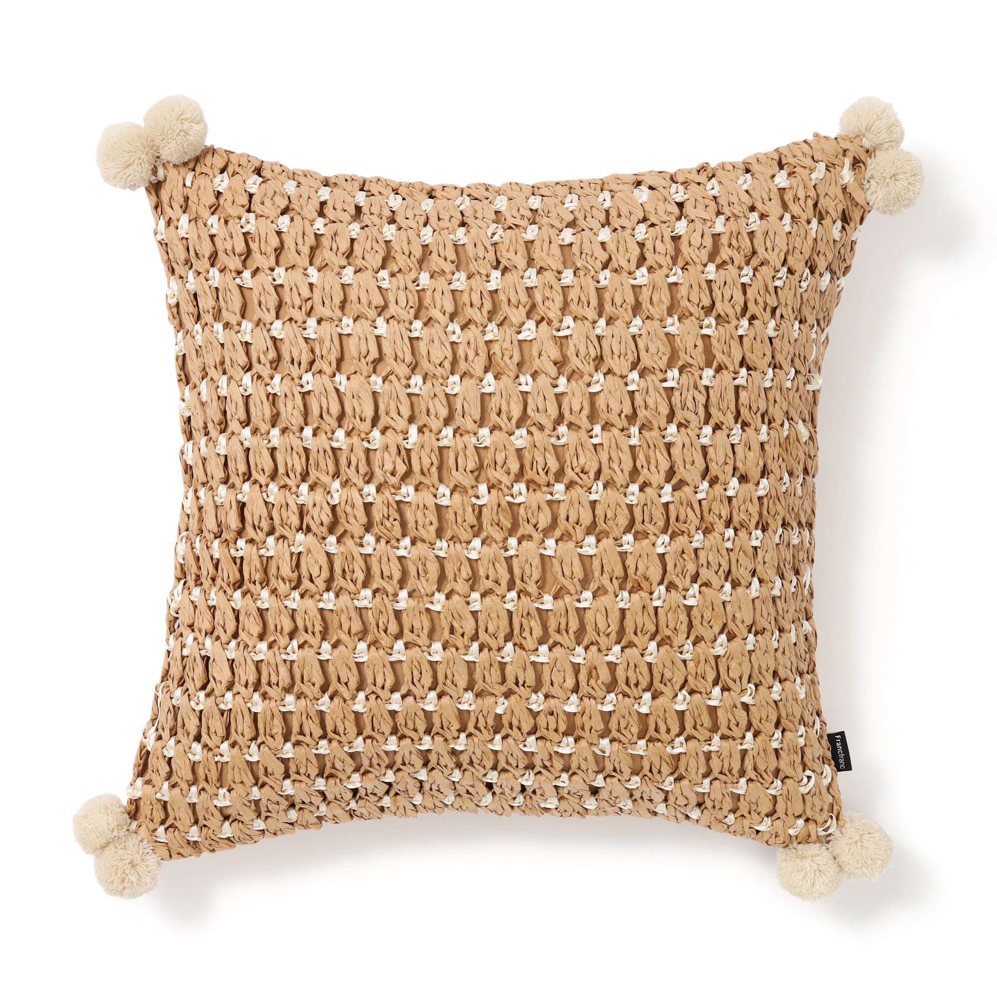 Paper Crochet Cushion Cover 450 X 450 Natural x Ivory